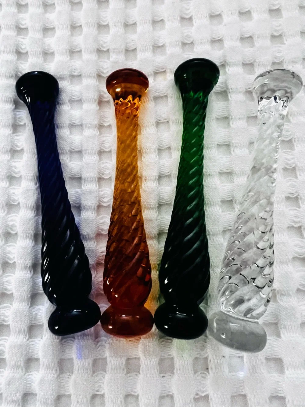 Vintage 1930s Cambridge Glass Twist Cocktail Muddlers - Set of 4